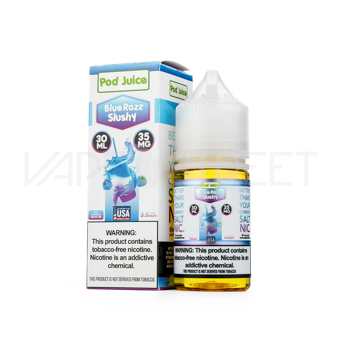 Pod Juice Salt Blue Razz Slushy (30ml) - Image 2