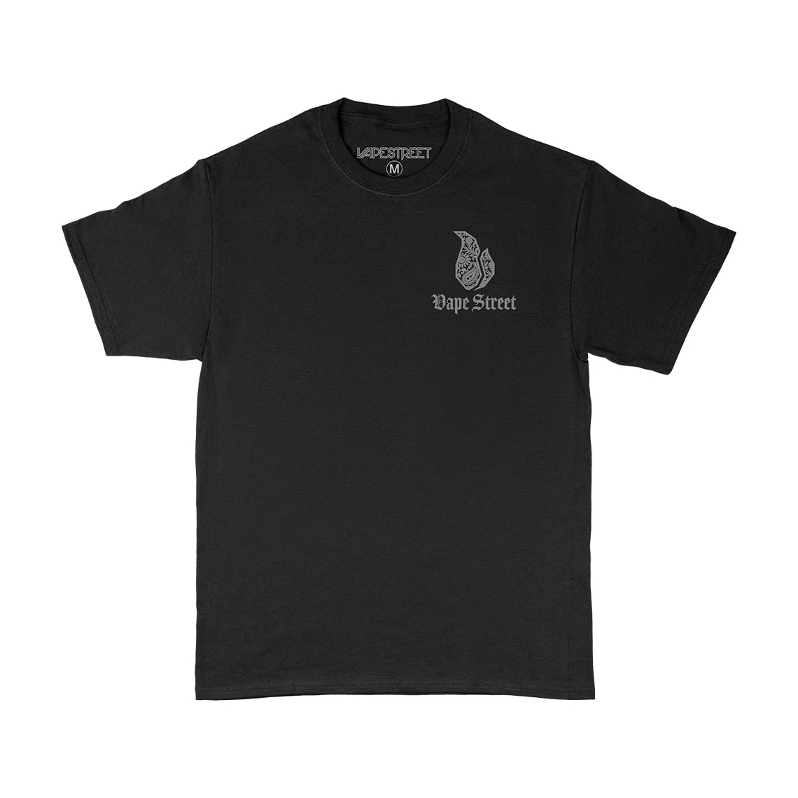 Vape Street Black Grey Paisley T-Shirt - Image 4