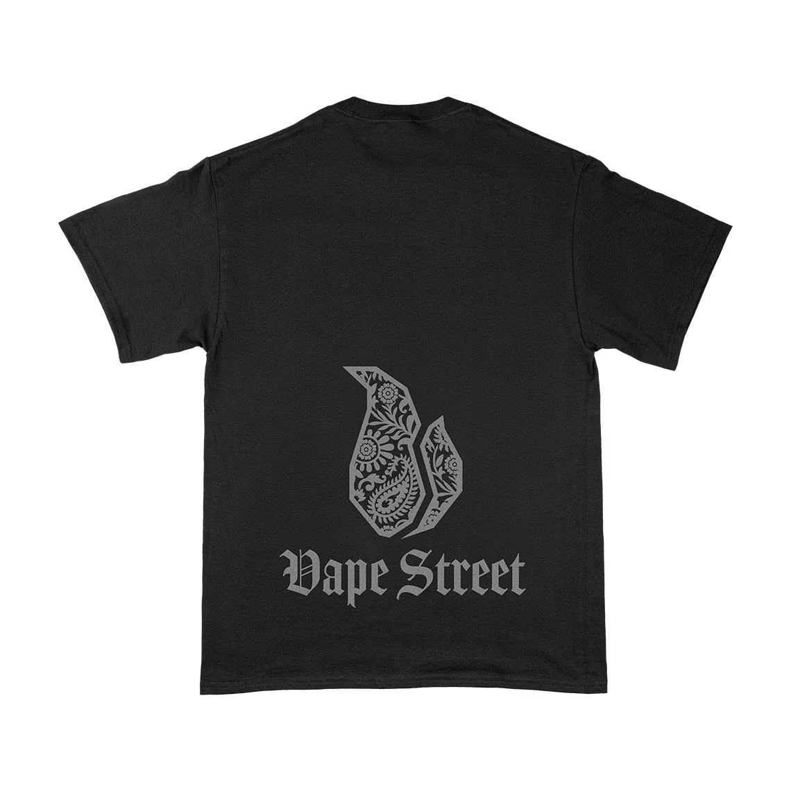 Vape Street Black Grey Paisley T-Shirt - Image 5