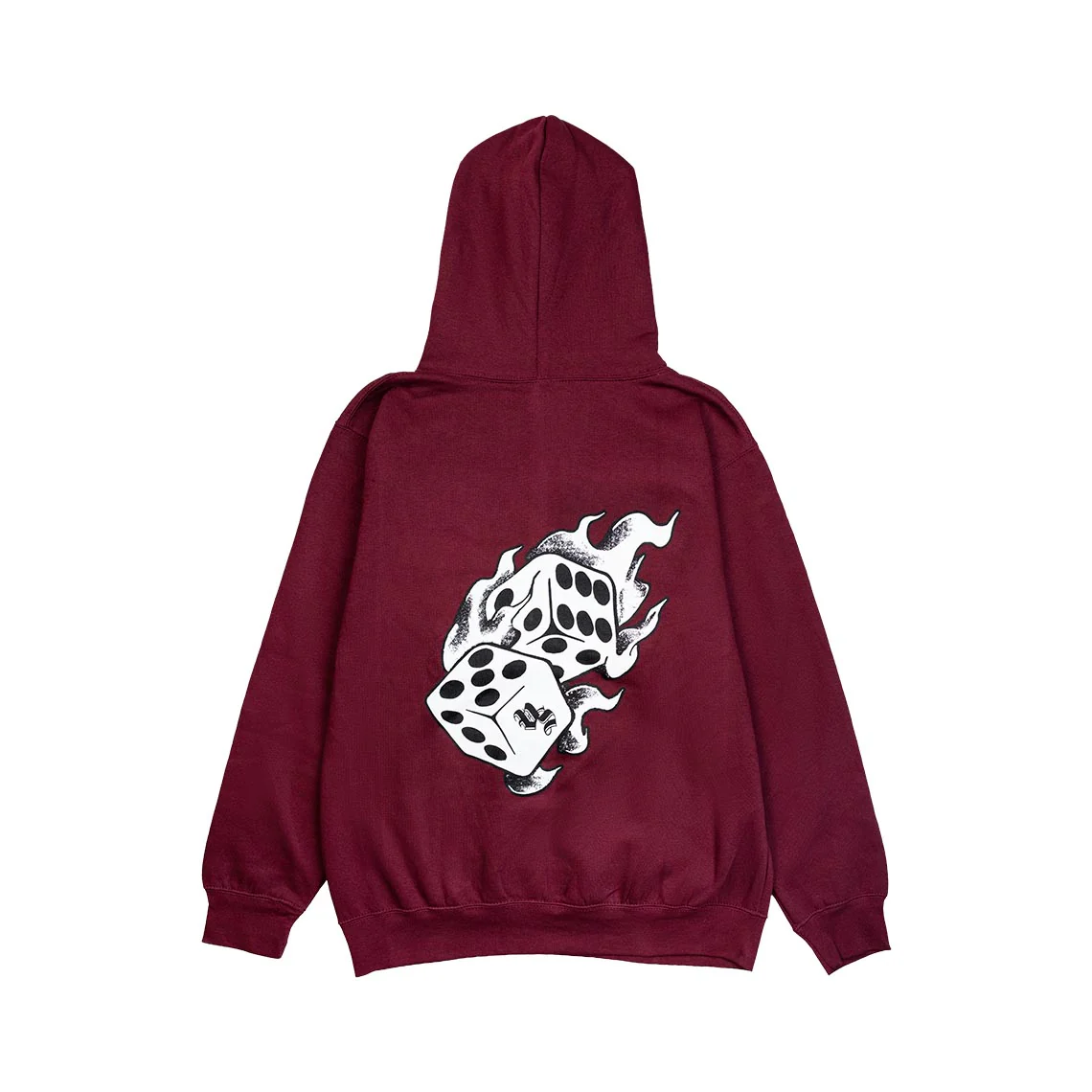 Vape Street Burgundy Fire Dice Hoodie - Image 3
