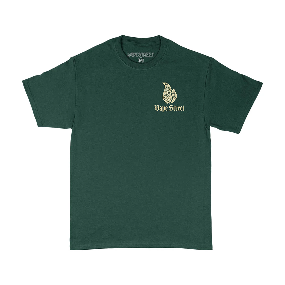 Vape Street Green Gold Paisley T-Shirt - Image 4
