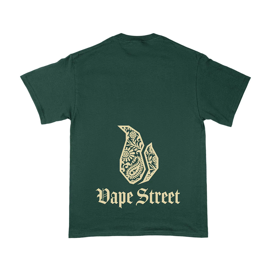 Vape Street Green Gold Paisley T-Shirt - Image 5