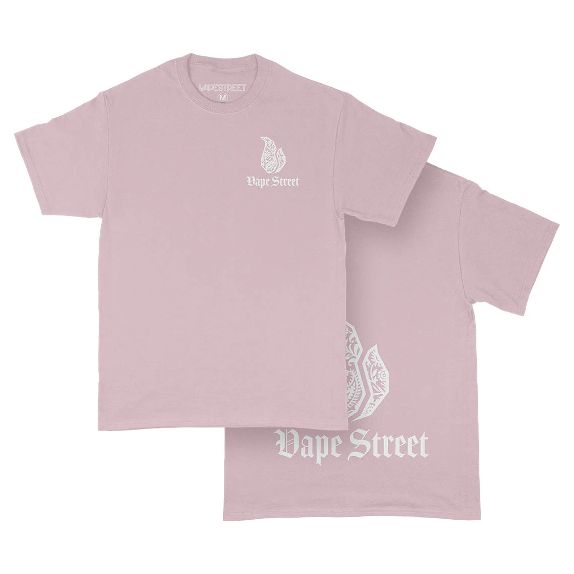 Vape Street Pink White Paisley T-Shirt - Image 3