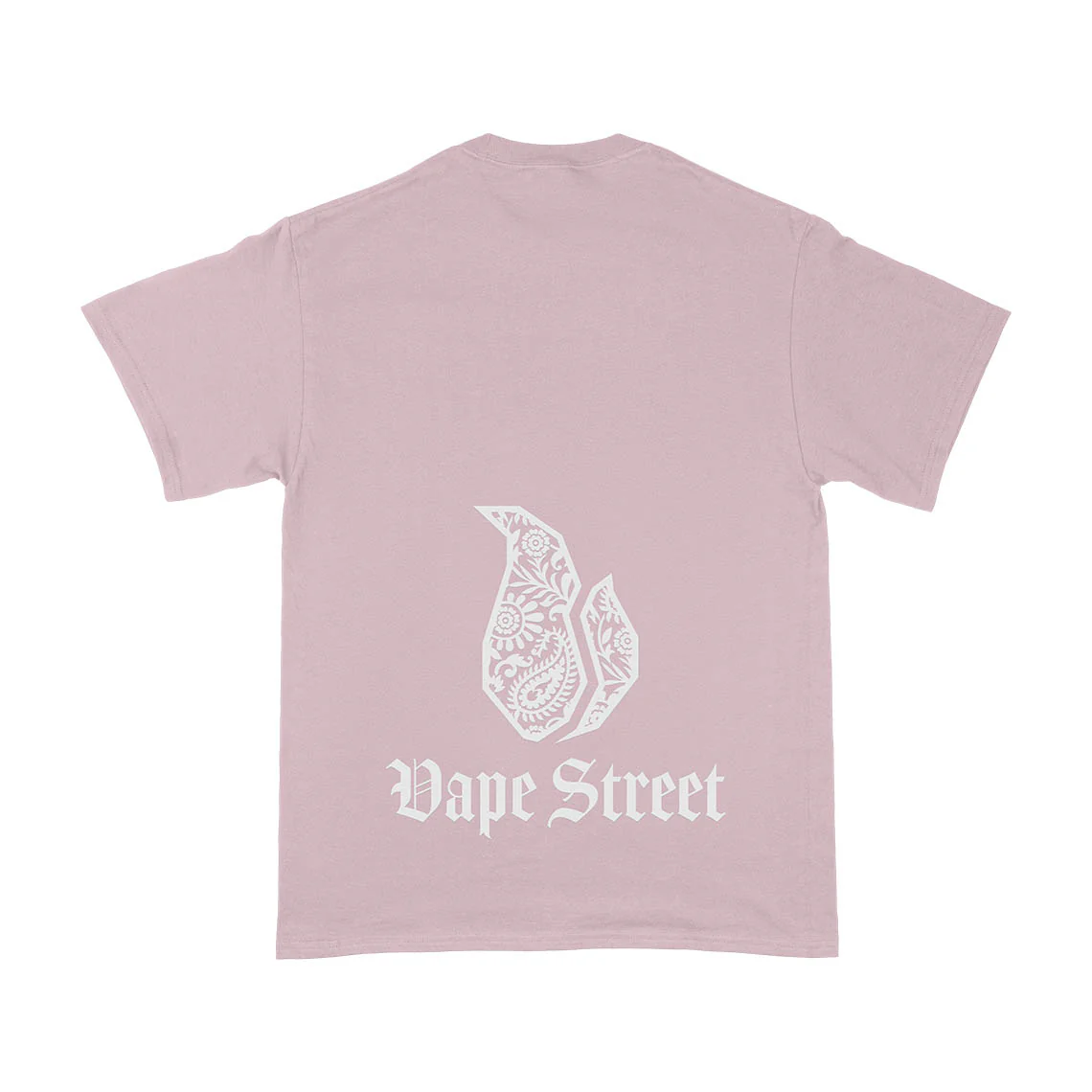 Vape Street Pink White Paisley T-Shirt - Image 5