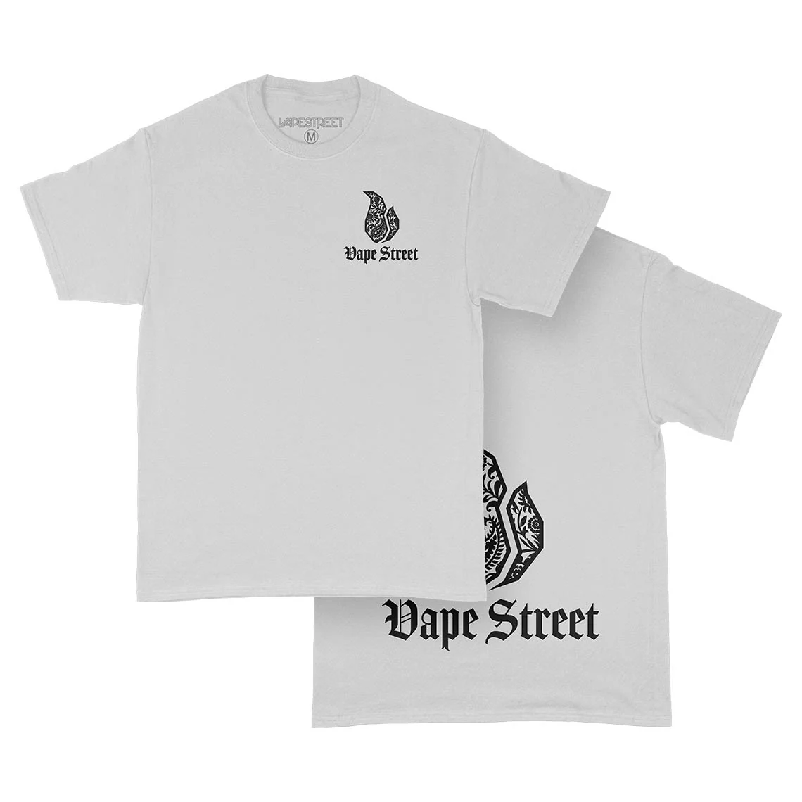 Vape Street White Black Paisley T-Shirt - Image 3