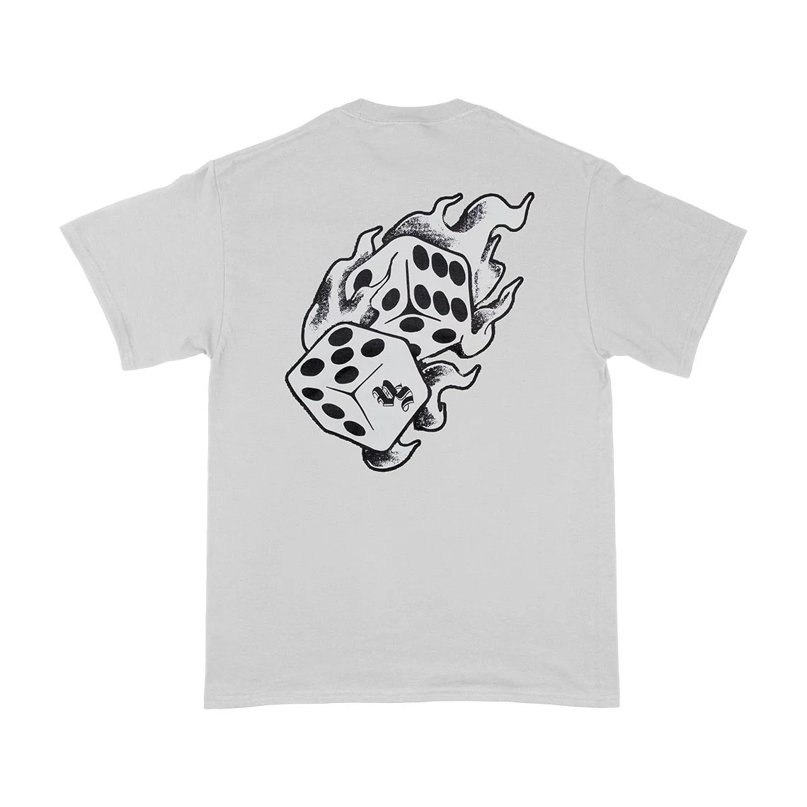 Vape Street White Fire Dice T-Shirt - Image 3